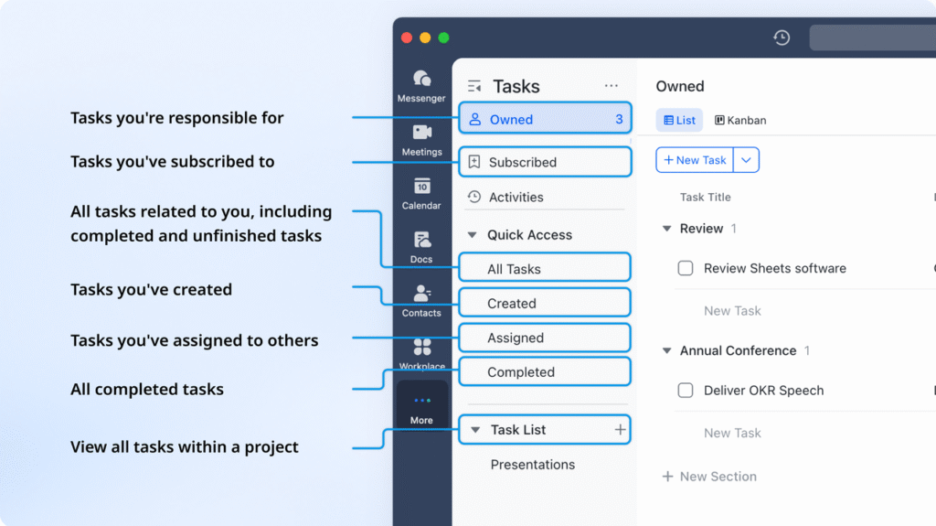 Lark Tasks: Linking data to accountability