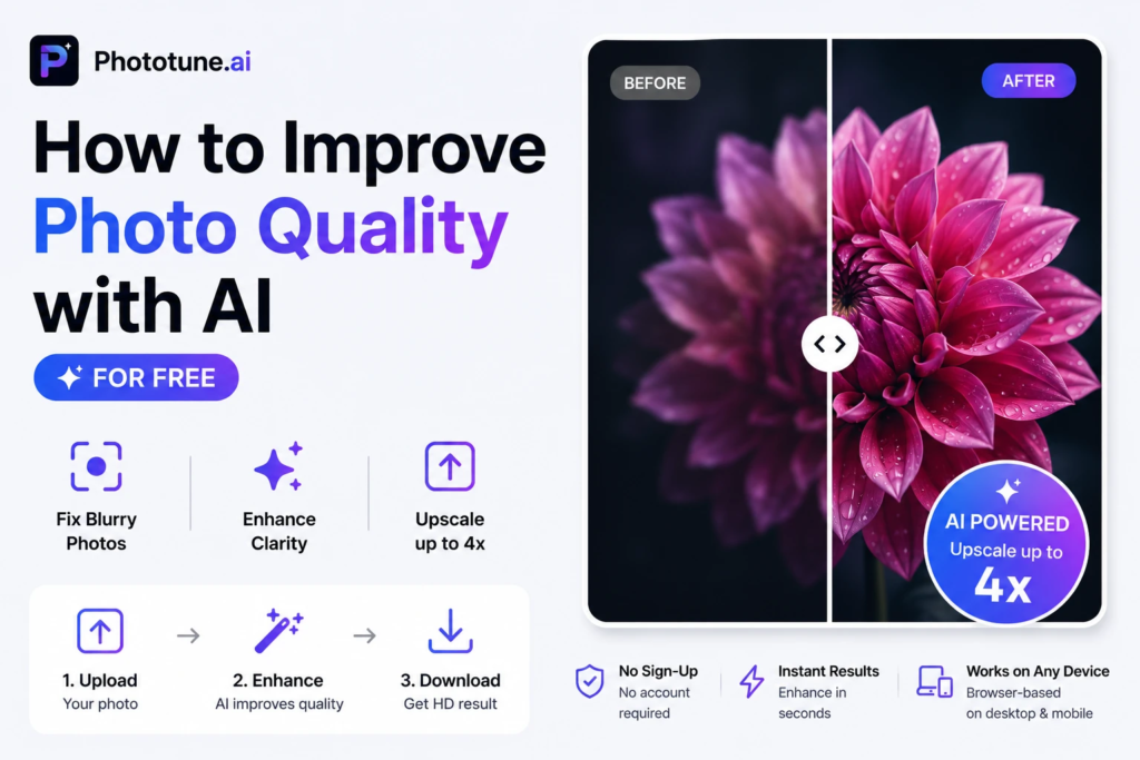 How to Improve Photo Quality with AI for Free How to Improve Photo Quality with AI for Free